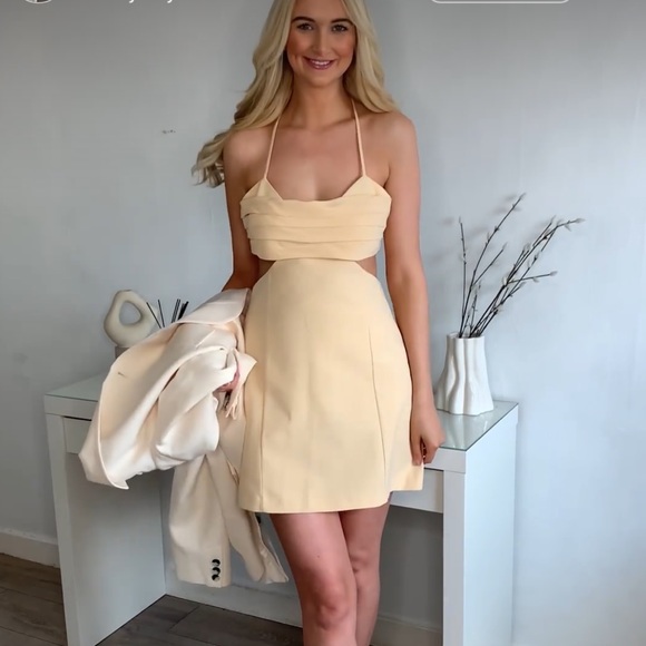 Zara CUT OUT LINEN BLEND DRESS - Picture 15 of 16